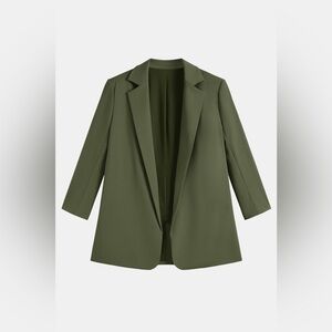 Cupshe x JoJo Olive Green Longline Blazer Size XS NWT